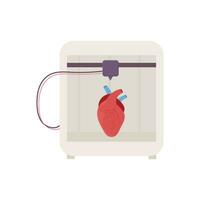 un' sintetico organo. cuore. 3d stampante, biostampa, protesi. medico stampa. vettore