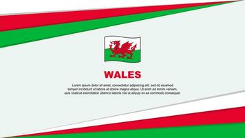 Galles bandiera astratto sfondo design modello. Galles indipendenza giorno bandiera cartone animato vettore illustrazione. Galles design