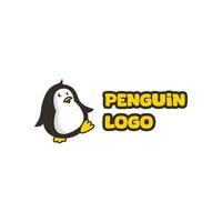 nero e giallo pinguino logo vettore