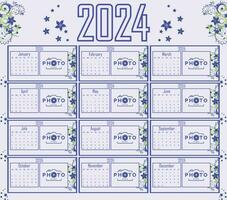 calendario 2024 vettore. contento nuovo anno calendario eps file vettore