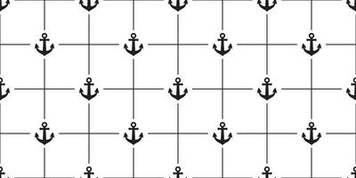 ancora senza soluzione di continuità modello vettore barca pirata timone marittimo nautico mare oceano sciarpa isolato ripetere sfondo piastrella sfondo linea design bianca