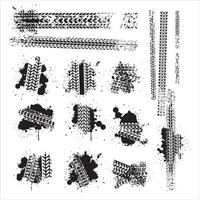 pneumatico brani. sporco grunge vettore Stampa strutturato impostare. vettore illustrazione di motocicletta e auto pneumatico brani. grunge settore automobilistico elementi siamo utile per manifesto, opuscolo, opuscolo e aviatore design.