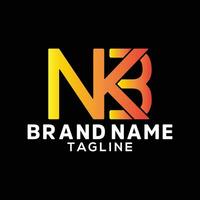 iniziale nkb lettera logo design vettore modello. astratto lettera nkb connesso logo