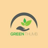 vettore verde pollice logo e design concetto