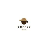 caffè ragazzo logo design moderno concetto vettore