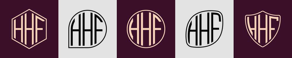 creativo semplice iniziale monogramma hhf logo disegni. vettore