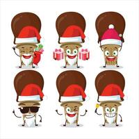 Santa Claus emoticon con ghiaccio crema cioccolato cartone animato personaggio vettore