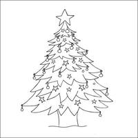 vettore Natale albero. mano disegnato scarabocchio illustrazione.