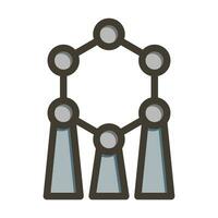 Atomium vettore di spessore linea pieno colori icona per personale e commerciale uso.
