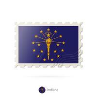 affrancatura francobollo con il Immagine di Indiana stato bandiera. vettore