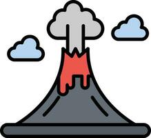 vulcano paesaggio vettore icona