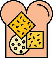 formaggio pane vettore icona