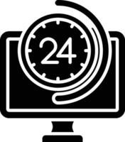 24 7 monitoraggio vettore icona