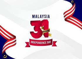 modello di bandiera bandiera del nastro della malesia. vettore