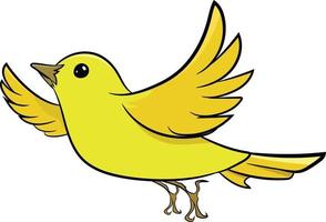 passero giallo uccello che vola nel cielo vettore