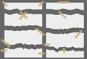 fogli di carta strappati strappati con adesivo vettore