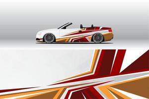 progettazione dell'azienda di rivestimento per auto. disegni di sfondo grafico per la livrea del veicolo vettore