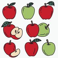 scarabocchiare a mano libera disegno di frutta mela. vettore