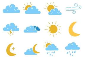 set di scarabocchi meteo illustrazione vettoriale weather