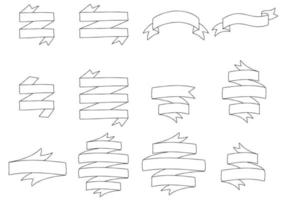 set di nastri disegnati a mano vettore