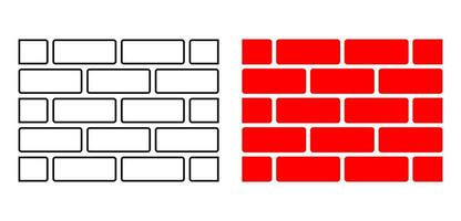schema silhouette mattone parete icona impostato vettore