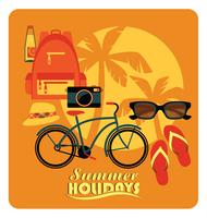 Vector piatta illustrazione di vacanze estive attive.