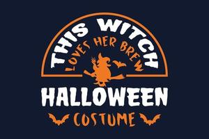 questa strega adora la sua maglietta regalo in costume di halloween birra vettore