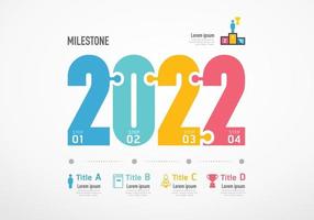 pietra miliare step planner 2022 concetto di successo infografico. vettore