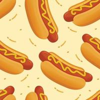 illustrazione di vettore del fondo del modello senza cuciture del hot dog