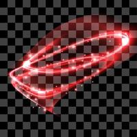elemento isolato vettore di bagliore di linea astratta speciale effetto luce rossa