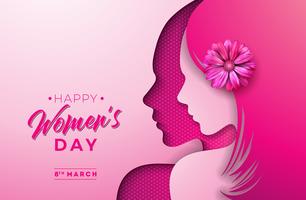 8 marzo. Womens Day Greeting Card Design