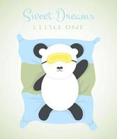 orso panda che dorme sul cuscino illustrazione vettoriale