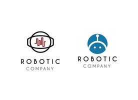 carino robotica logo design. Chiacchierare stivale artificiale intelligenza logo design vettore