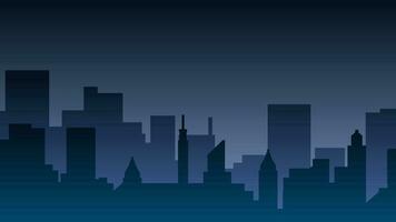 città paesaggio vettore illustrazione nel il notte. urbano silhouette con orizzonte edificio e chiaro notte cielo. paesaggio urbano paesaggio per sfondo, sfondo o atterraggio pagina