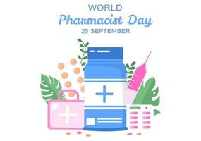 illustrazione vettoriale della giornata mondiale dei farmacisti