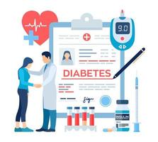 diagnosi medica - diabete. diabete mellito di tipo 2 e insulina vettore