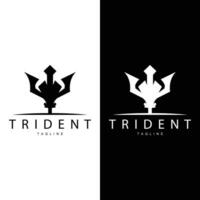 tridente arma logo, vettore lancia di re poseidon Nettuno, simbolo modello design