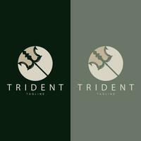 tridente arma logo, vettore lancia di re poseidon Nettuno, simbolo modello design