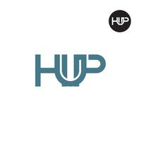 lettera hup monogramma logo design vettore