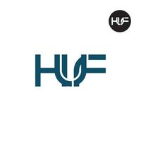 lettera huf monogramma logo design vettore