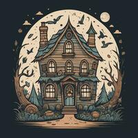 spaventoso Halloween Casa vettore