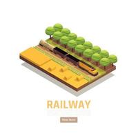 illustrazione vettoriale di sfondo isometrico dei campi ferroviari