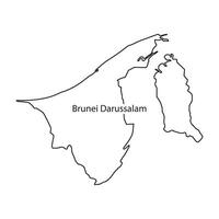 brunei darussalam carta geografica icona vettore