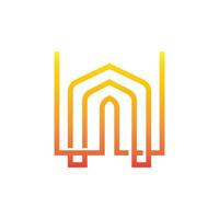 moschea logo design musulmano posto di culto vettore semplice modello