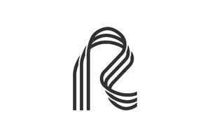 lettera r iniziale logo monogramma stile design vettore