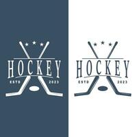 hockey logo disegno, gli sport gioco simbolo modello vettore