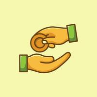i soldi beneficenza icona semplice, transazione, vettore grafico