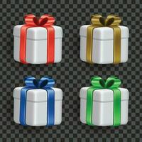 3d realistico colorato regalo scatola collezione vettore grafico