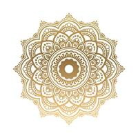 lusso dorato mandala ornamentale sfondo disegno vettoriale. mandala decorativo per tatuaggio, mehndi, motivo islamico, ornamento, arte, henné, motivo indiano, stampa, poster, copertina, brochure, volantino, banner vettore