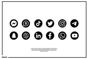 icona sociale media instagram, whatapp, telegramma, Youtube, tic toc, Facebook, linkin, messenge vettore